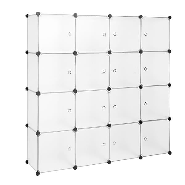 White 16 Cube Wardrobe Cubby Shelving Storage Cubes