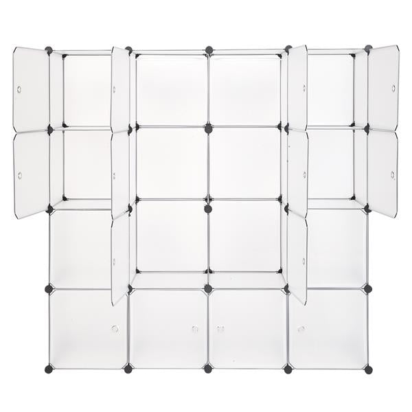 White 16 Cube Wardrobe Cubby Shelving Storage Cubes