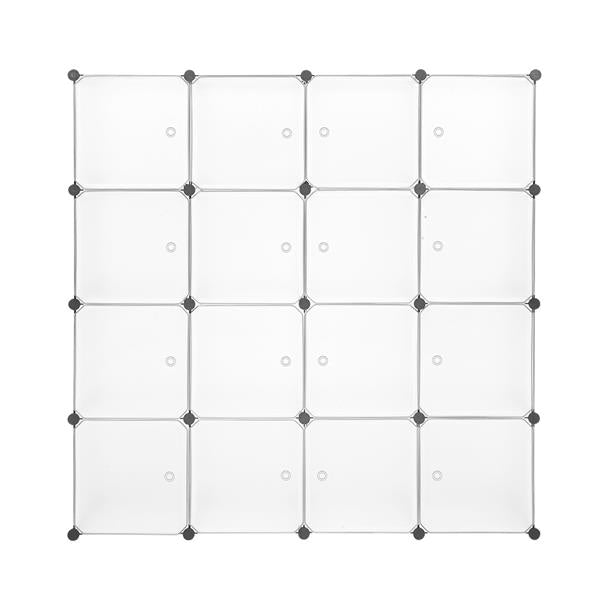 White 16 Cube Wardrobe Cubby Shelving Storage Cubes