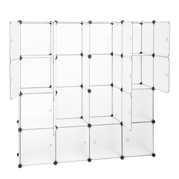 White 16 Cube Wardrobe Cubby Shelving Storage Cubes