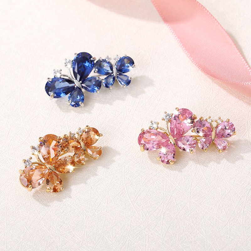 Women's,Teen's, Juniors, Cute Multi-Colored Rhinestone Butterfly Brooch For All Occasions