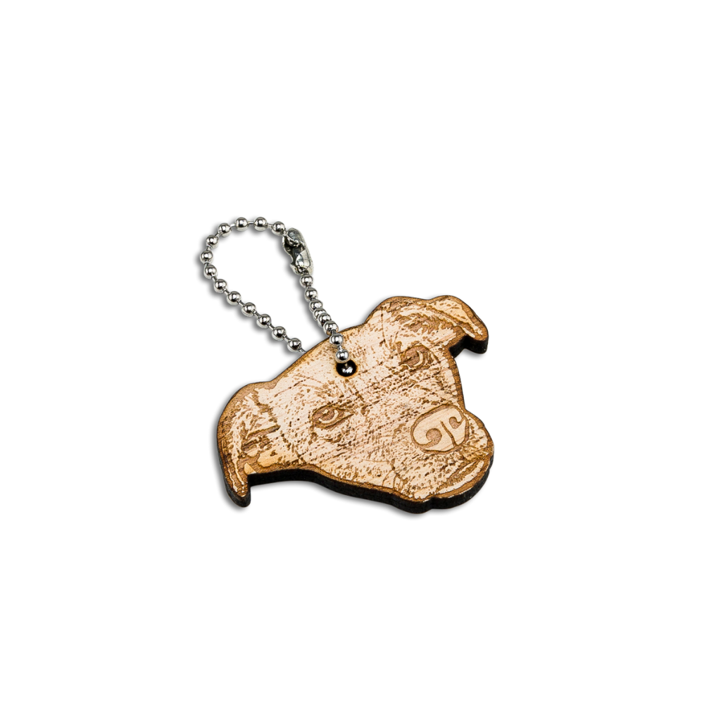 Wooden Pet Portrait Keychain