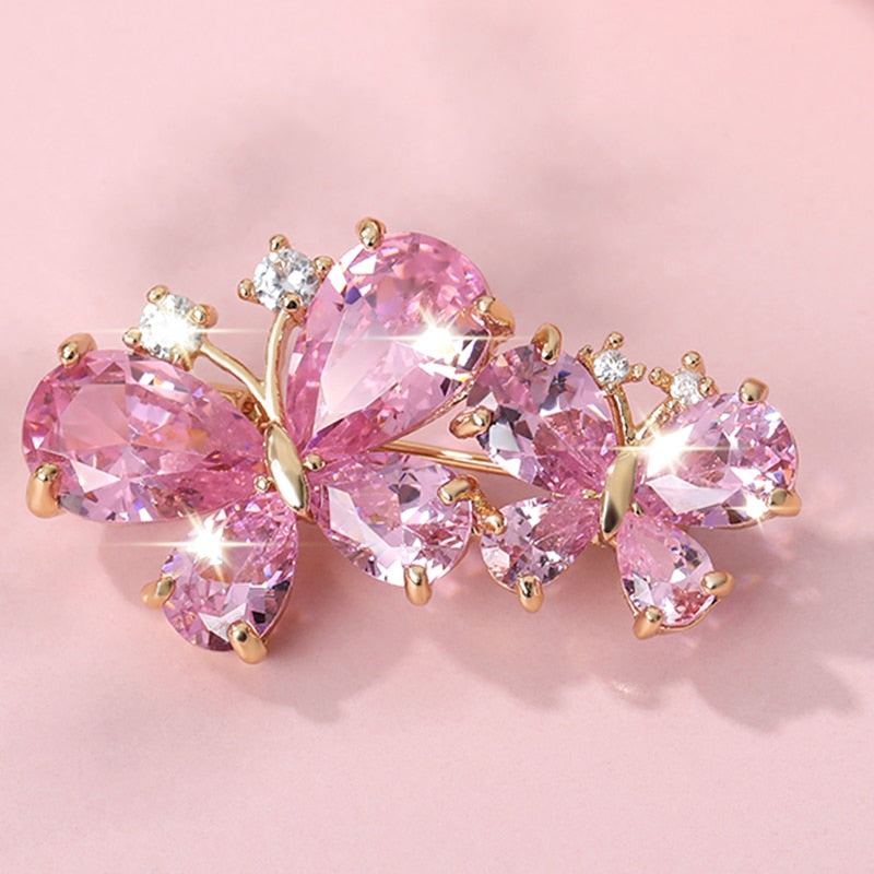 Women's,Teen's, Juniors, Cute Multi-Colored Rhinestone Butterfly Brooch For All Occasions