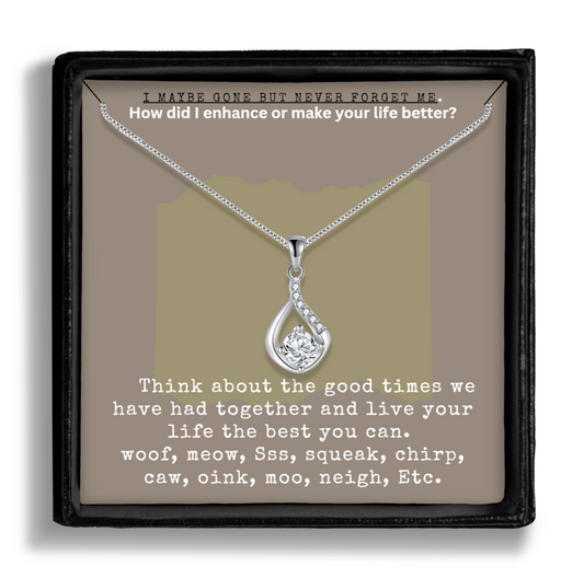 "Remember Your Pet." Any Pet Memorial Love Drop Necklace